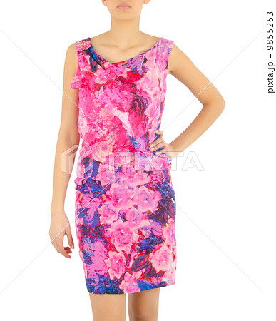 Woman in fashion dress concept on white 9855253