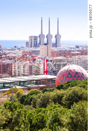 Top view of  Barcelona, Spain 9856077