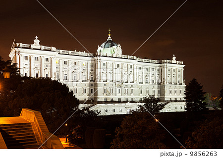 Night view of Royal Palace of Madrid Night view of Royal Palace of Madrid 9856263