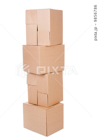 Set of boxes isolated on white 9856786