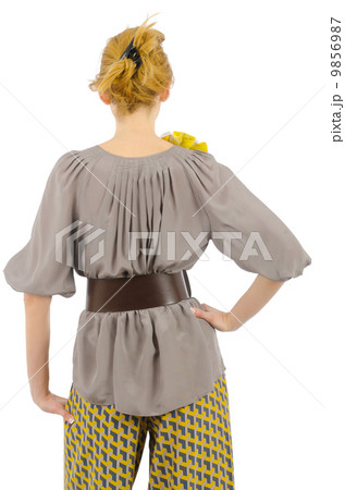 Woman in fashion dress concept on white 9856987