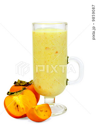 Milkshake with persimmons in goblet Milkshake with persimmons in goblet 9859087
