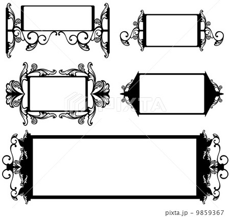 set of black and white vintage decorative frames 9859367