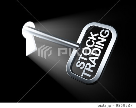 Business concept: Stock Trading on key 9859537