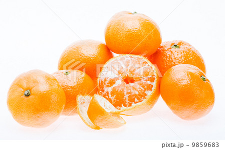 Peeled Mandarin Tangerine Orange Fruit Isolated On White Backgro 9859683