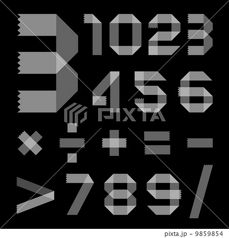Font from scotch tape - Arabic numerals Font from scotch tape - Arabic numerals 9859854