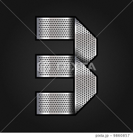 Number metal chrome ribbon - 3 - three 9860857