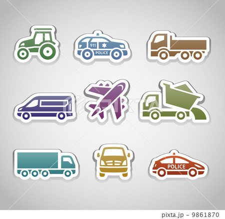 flat retro color stickers - set four 9861870