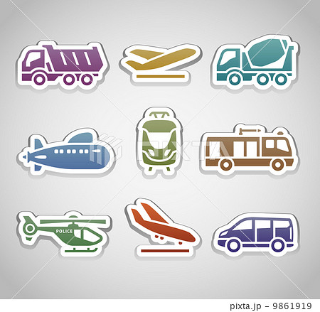 flat retro color stickers - set thirteen 9861919