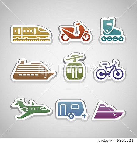flat retro color stickers - set twelve 9861921