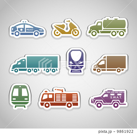 flat retro color stickers - set two 9861922