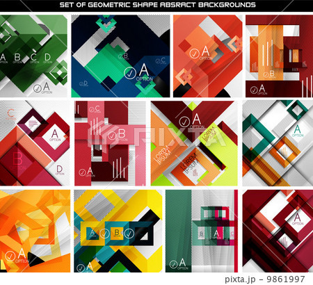 Collection of geometric shape abstract backgrounds 9861997