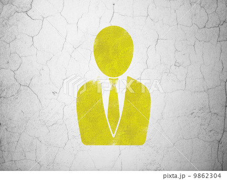 Marketing concept: Business Man on wall background 9862304