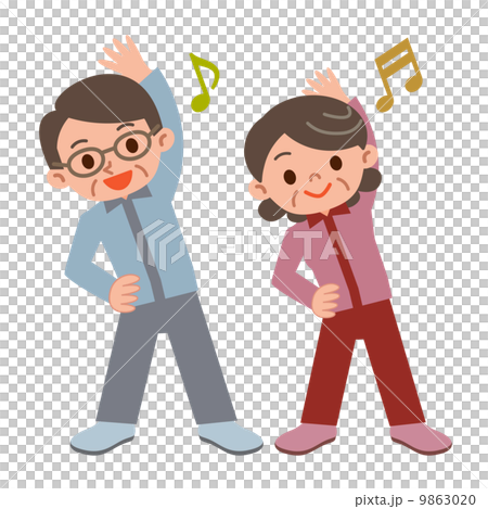 Senior couple doing gym 9863020