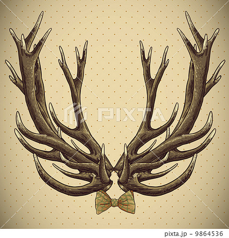 Hipster vintage background with deer antlers 9864536