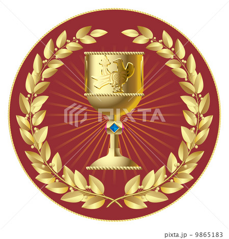 Gold laurels and gold cup 9865183