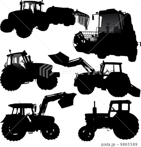 Tractor silhouettes Tractor silhouettes 9865589