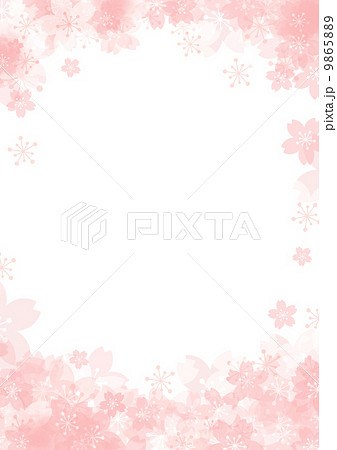 春 桜 背景 色違いのイラスト素材 9865889 Pixta