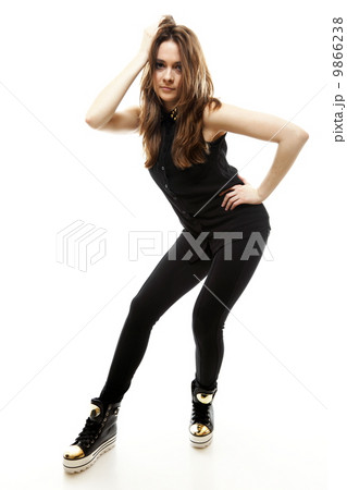 Lovely girl in casual style clothing, isolated Lovely girl in casual style clothing, isolated 9866238