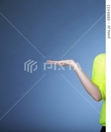 Female open hand for copy space for product Female open hand for copy space for product 9866432