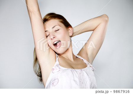 Attractive blonde woman with no make up 9867916