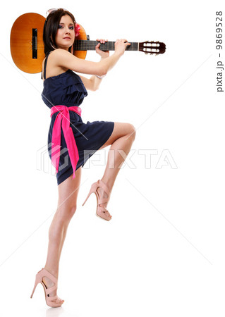 summer girl with guitar on white background summer girl with guitar on white background 9869528