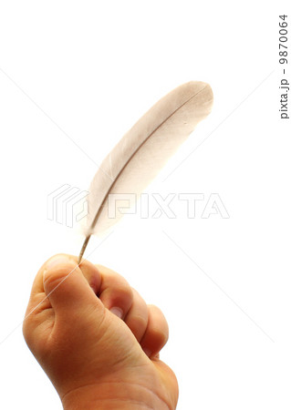 feather in child hand feather in child hand 9870064