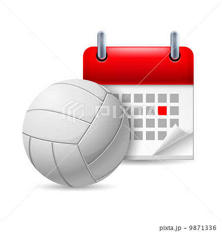 Volleyball and calendar Volleyball and calendar 9871336