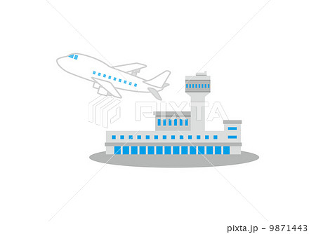 空港と飛行機のイラスト素材 9871443 Pixta