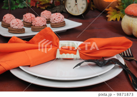 The idea of a table setting for Halloween The idea of a table setting for Halloween 9871873