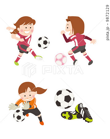 サッカー 女子 01のイラスト素材 9872129 Pixta