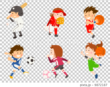 野球 ソフト サッカー バスケのイラスト素材