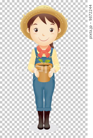 Women's straw hat illustration Women's straw hat illustration 9872244