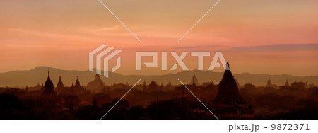 Buddhist Temples at Bagan Kingdom, Myanmar 9872371