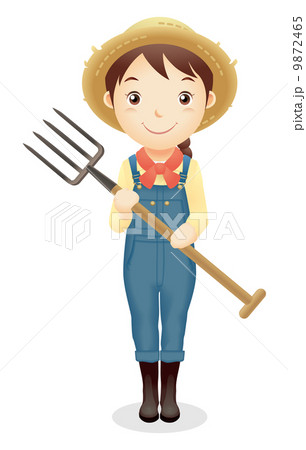 麦藁帽子の女性イラスト 麦藁帽子の女性イラスト 9872465