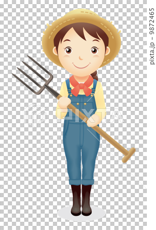 麦藁帽子の女性イラスト 麦藁帽子の女性イラスト 9872465