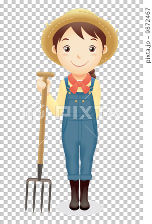 麦藁帽子の女性イラスト 麦藁帽子の女性イラスト 9872467