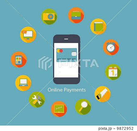 Online Payments Flat Concept Vector Illustration 9872952