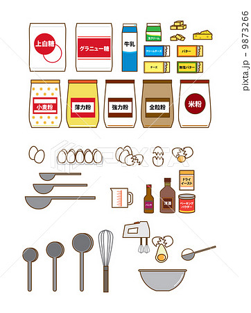 食品材料 パンとお菓子 のイラスト素材