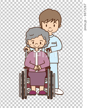 Wheelchair (elderly) - Stock Illustration [9873267] - PIXTA