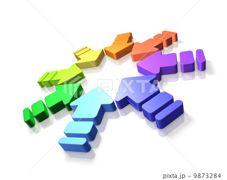 集結を表すアブストラクト3DCG 9873284