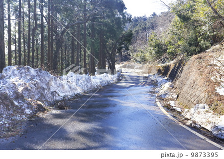 雪の山道 9873395