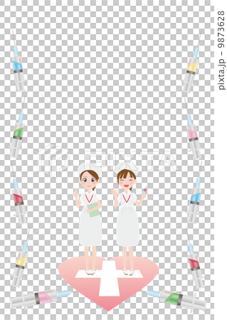 注射器と看護士のフレーム 9873628