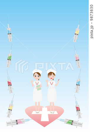 注射器と看護士のフレーム 9873630