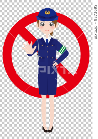 Banned marks and cops illustration Banned marks and cops illustration 9873695