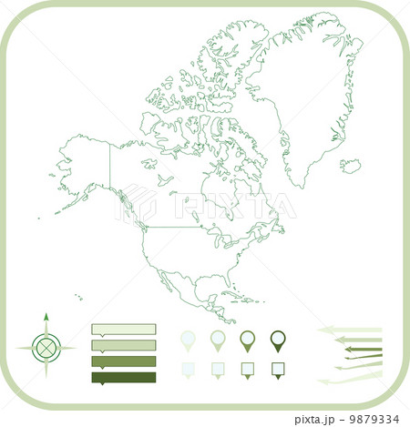 North America Map, Vector illustration. 9879334