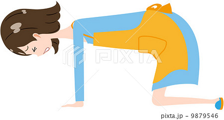 女性　エプロン　ショック 9879546