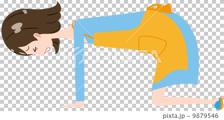 女性　エプロン　ショック 9879546