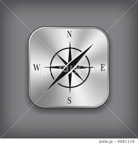 Compass icon - vector metal app button Compass icon - vector metal app button 9881159