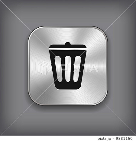 Trash can icon - vector metal app button Trash can icon - vector metal app button 9881160